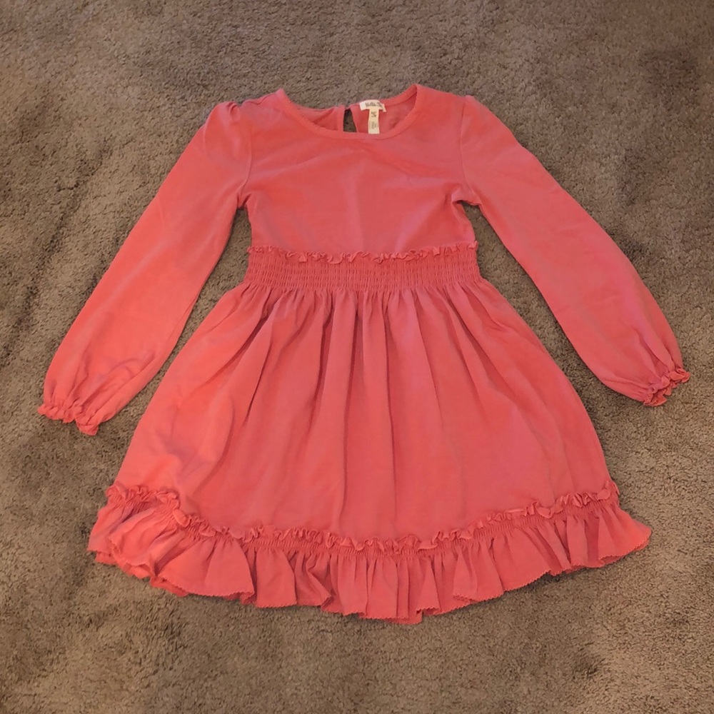 Matilda Jane ruffle coral pink girls dress
